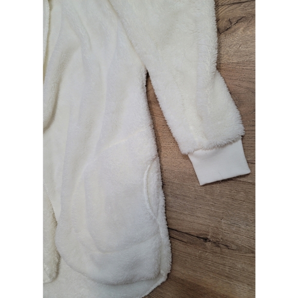 Urban Planet Open Front Hooded Sherpa Cardigan Sweater | White | Women's small - Picture 4 of 8
